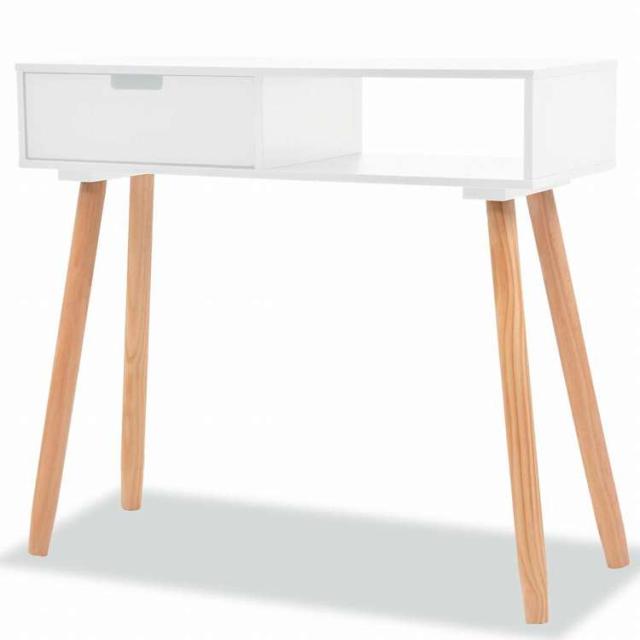 vidaXL コンソールテーブル パイン無垢材 80x30x72cm ホワイト家具 テーブル アクセントテーブル エンドテーブル(代引不可)【送料無料】