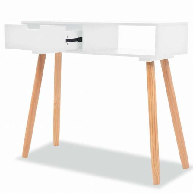 vidaXL コンソールテーブル パイン無垢材 80x30x72cm ホワイト家具 テーブル アクセントテーブル エンドテーブル(代引不可)【送料無料】_1