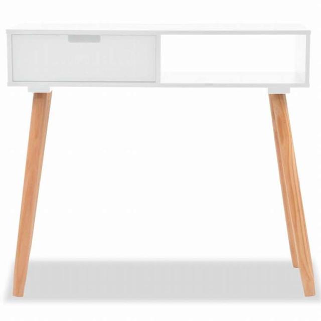 vidaXL コンソールテーブル パイン無垢材 80x30x72cm ホワイト家具 テーブル アクセントテーブル エンドテーブル(代引不可)【送料無料】_2