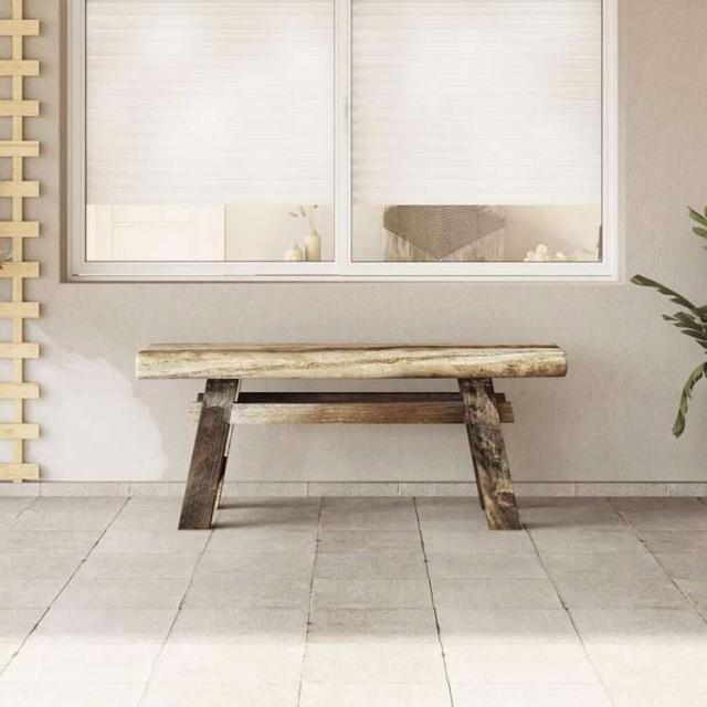 vidaXL ベンチ 混合再生木材&チーク無垢材 100x28x43cm家具 ベンチ 倉庫・通路用ベンチ(代引不可)【送料無料】_1