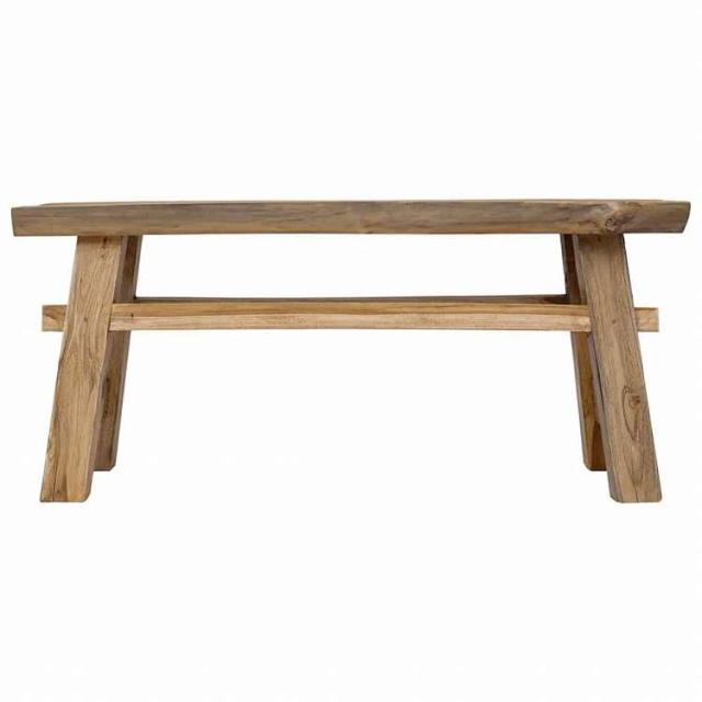 vidaXL ベンチ 混合再生木材&チーク無垢材 100x28x43cm家具 ベンチ 倉庫・通路用ベンチ(代引不可)【送料無料】_2