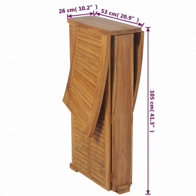 vidaXL 折りたたみバーテーブル 155x53x105cm チーク無垢材家具 アウトドア家具 アウトドアテーブル(代引不可)【送料無料】_4