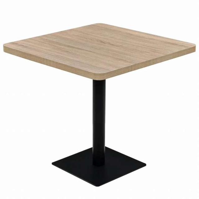 vidaXL ビストロテーブル MDF&amp;スチール スクエア 80x80x75cm オークカラー家具 テーブル キッチン・ダイニングルームテーブル(代引不可)【送料無料】