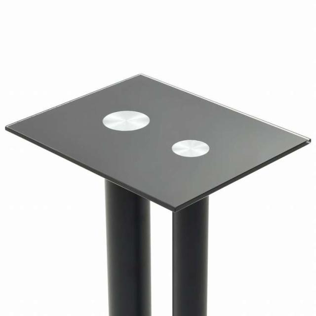 vidaXL スピーカースタンド 2点 強化ガラス製 柱2本デザイン ブラック電子機器 オーディオ オーディオアクセサリー スピーカーアクセサリ スピーカースタンド・マウント(代引不可)【送料無料_3