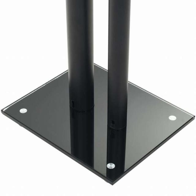 vidaXL スピーカースタンド 2点 強化ガラス製 柱2本デザイン ブラック電子機器 オーディオ オーディオアクセサリー スピーカーアクセサリ スピーカースタンド・マウント(代引不可)【送料無料_4
