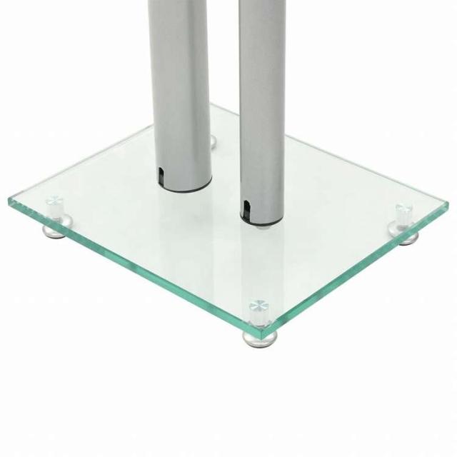 vidaXL スピーカースタンド 2点 強化ガラス製 柱2本デザイン シルバー電子機器 オーディオ オーディオアクセサリー スピーカーアクセサリ スピーカースタンド・マウント(代引不可)【送料無料_4