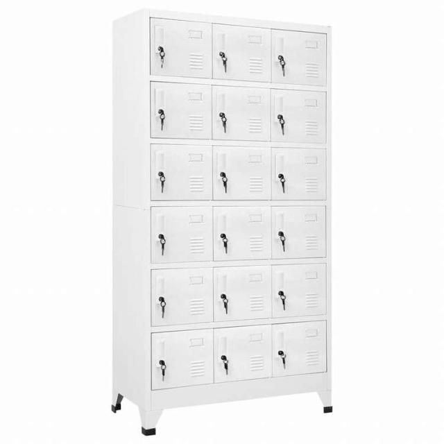 vidaXL ロッカーキャビネット 収納コンパートメント18点 金属製 90x40x180cm家具 キャビネット&収納 収納キャビネット・ロッカー(代引不可)【送料無料】