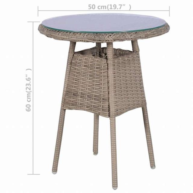 vidaXL ビストロ3点セット クッション&ピロー付き ポリラタン製 ブラウン家具 アウトドア家具 屋外家具セット(代引不可)【送料無料】