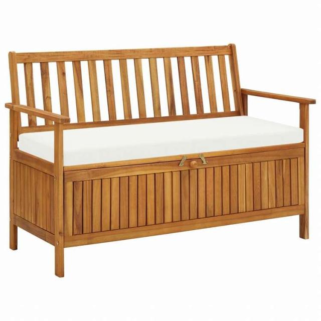 vidaXL ガーデン収納ベンチ アカシア無垢材 120x63x84cm家具 アウトドア家具 屋外椅子 アウトドアベンチ(代引不可)【送料無料】
