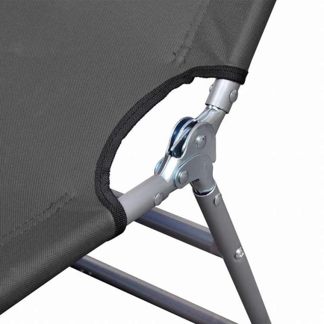 vidaXL 折りたたみサンラウンジャー 調節可能な背もたれ&ヘッドクッション付き グレー家具 アウトドア家具 屋外椅子 サンラウンジャー(代引不可)【送料無料】_4