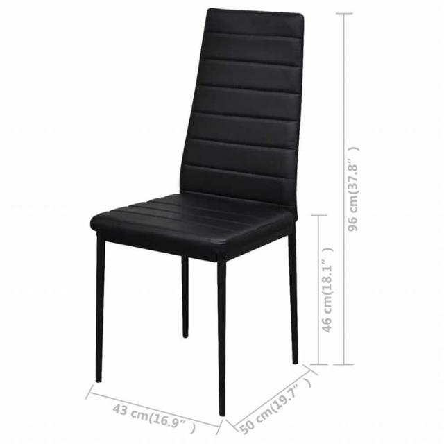 vidaXL ダイニングセット 5点セット 合成皮革 ブラック家具 家具セット キッチン・ダイニング 家具 Sets(代引不可)【送料無料】_5