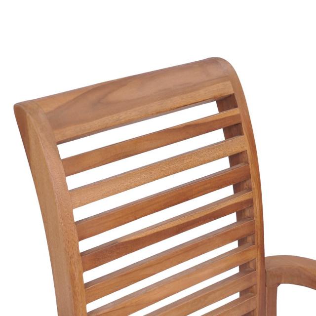 vidaXL スタッキングダイニングチェア 4脚 チーク無垢材家具 チェア キッチン・ダイニングルームチェア(代引不可)【送料無料】_8