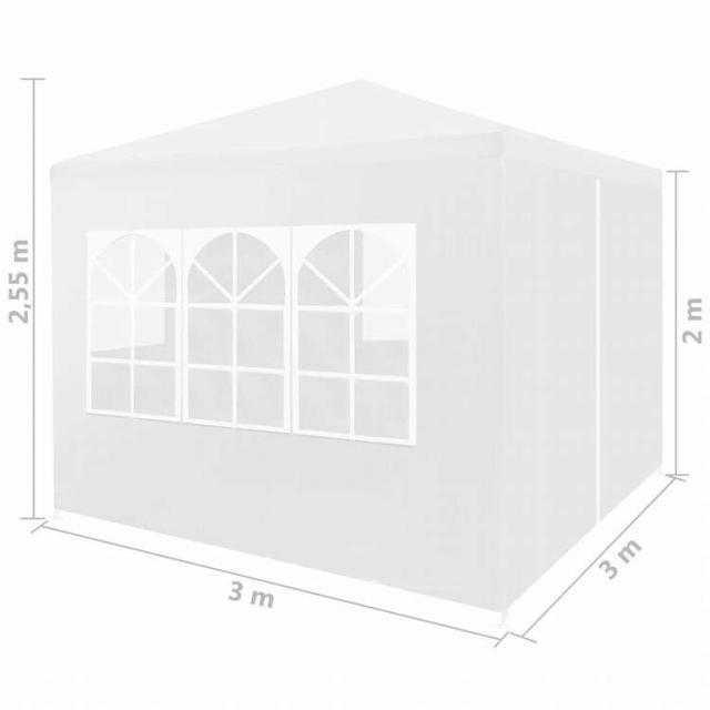 vidaXL パーティーテント 3x3 m ホワイトホーム&ガーデン 芝&ガーデン アウトドアリビング アウトドアストラクチャー キャノピー・ガゼボ(代引不可)【送料無料】_6