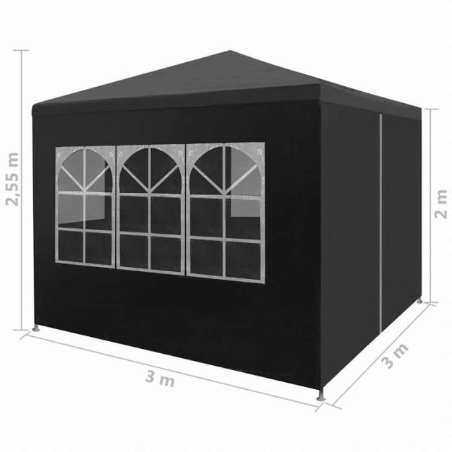 vidaXL パーティーテント 3x3m アントラシートホーム&ガーデン 芝&ガーデン アウトドアリビング アウトドアストラクチャー キャノピー・ガゼボ(代引不可)【送料無料】_7