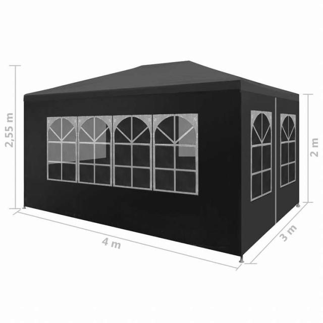 vidaXL パーティーテント 3x4 m アントラシートホーム&ガーデン 芝&ガーデン アウトドアリビング アウトドアストラクチャー キャノピー・ガゼボ(代引不可)【送料無料】_7
