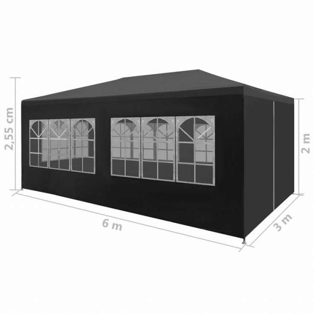 vidaXL パーティーテント 3x6 m アントラシートホーム&ガーデン 芝&ガーデン アウトドアリビング アウトドアストラクチャー キャノピー・ガゼボ(代引不可)【送料無料】_7
