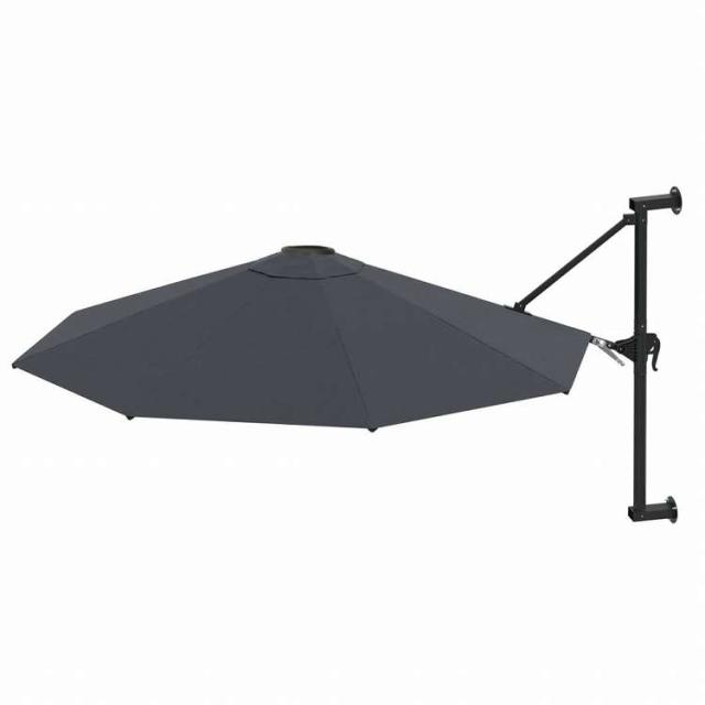 vidaXL 壁面取付け型パラソル 金属ポール付き 300 cm アントラシートホーム&ガーデン 芝&ガーデン アウトドアリビング 屋外用傘・サンシェード(代引不可)【送料無料】_1