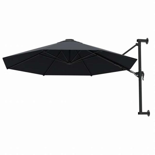vidaXL 壁面取付け型パラソル 金属ポール付き 300 cm アントラシートホーム&ガーデン 芝&ガーデン アウトドアリビング 屋外用傘・サンシェード(代引不可)【送料無料】_2