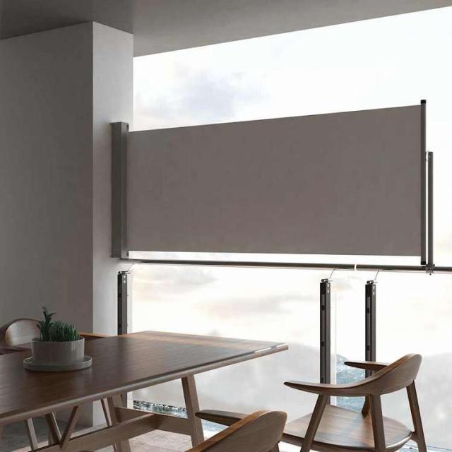 vidaXL パティオ用 引き込み式サイドオーニング 100x300cm グレーホーム&ガーデン 芝&ガーデン アウトドアリビング 屋外用傘・サンシェード(代引不可)【送料無料】