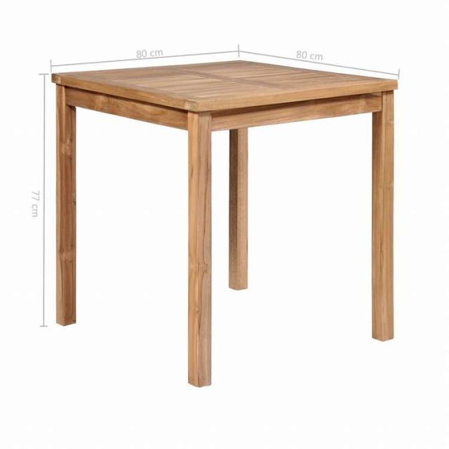 vidaXL ガーデンテーブル 80x80x77 cm チーク無垢材家具 アウトドア家具 アウトドアテーブル(代引不可)【送料無料】_4