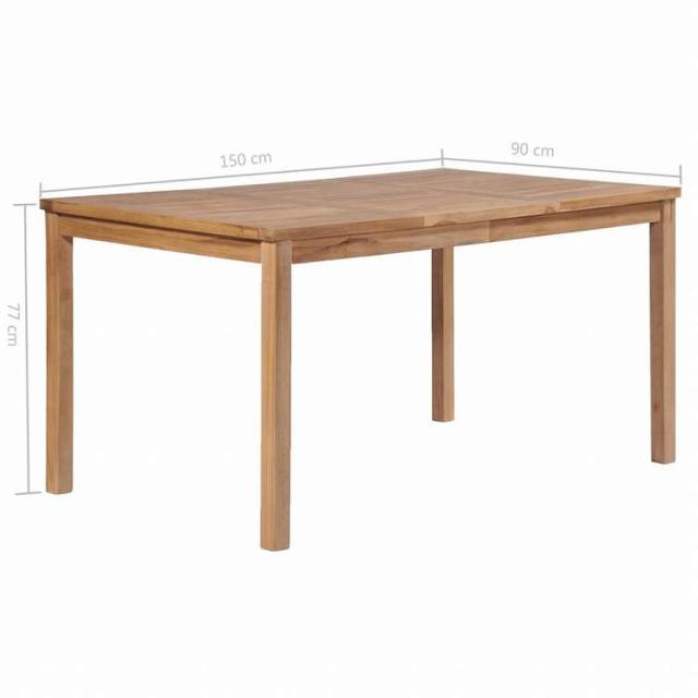 vidaXL ガーデンテーブル 150x90x77cm チーク無垢材家具 アウトドア家具 アウトドアテーブル(代引不可)【送料無料】_5