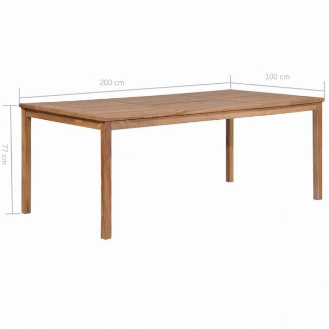 vidaXL ガーデンテーブル 200x100x77cm チーク無垢材家具 アウトドア家具 アウトドアテーブル(代引不可)【送料無料】_5