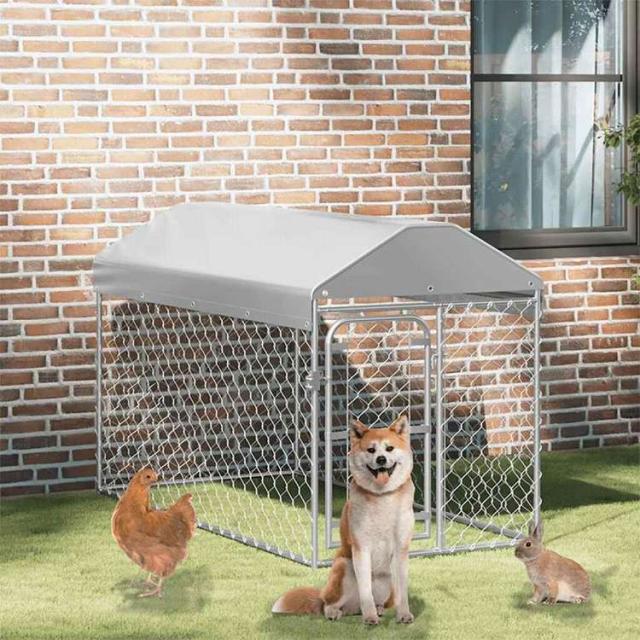 vidaXL 屋根付き 屋外用 犬小屋 200x100x125cm動物&ペット用品 ペット用品 犬用品 犬小屋・ドッグラン(代引不可)【送料無料】
