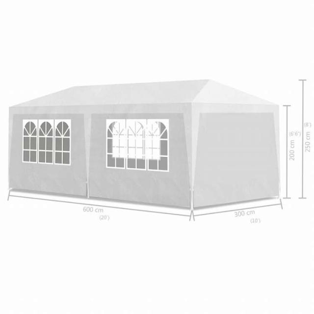 vidaXL パーティーテント 3x6m ホワイトホーム&amp;ガーデン 芝&amp;ガーデン アウトドアリビング アウトドアストラクチャー キャノピー・ガゼボ(代引不可)【送料無料】_5