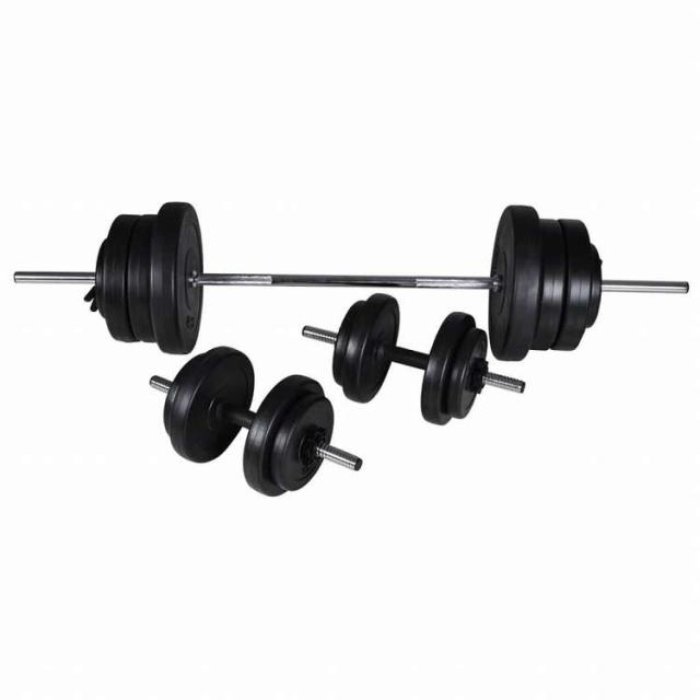 vidaXL バーベル&ダンベル2点セット 60.5kgスポーツグッズ エクササイズ&フィットネス ウエイトリフティング フリーウェイト(代引不可)【送料無料】