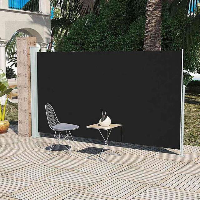 vidaXL パティオ テラスサイド オーニング 160x300cm ブラックホーム&ガーデン 芝&ガーデン アウトドアリビング 屋外用傘・サンシェード(代引不可)【送料無料】