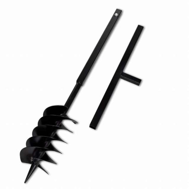 vidaXL ハンドル付き 掘削ドリル アースオーガー用ビット 150 mm 3スパイラル型 スチール製 黒色ハードウェア ツール ドリル オーガードリル(代引不可)【送料無料】