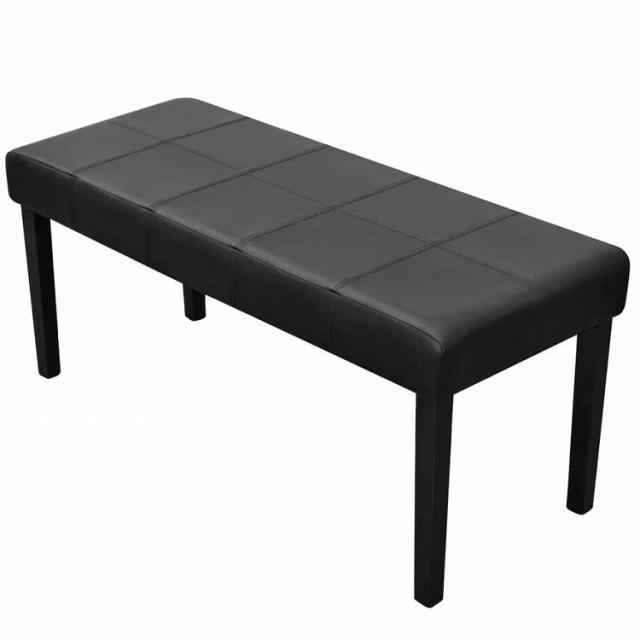 vidaXL 合成皮革製ベンチ 高品質 ブラック家具 ベンチ 倉庫・通路用ベンチ(代引不可)【送料無料】