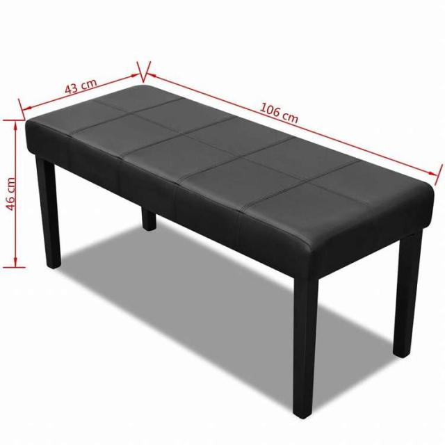 vidaXL 合成皮革製ベンチ 高品質 ブラック家具 ベンチ 倉庫・通路用ベンチ(代引不可)【送料無料】_4