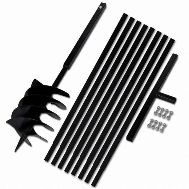 vidaXL グラウンドドリル ハンドル付き 200mm 延長チューブ 9m スチールハードウェア ツール ドリル オーガードリル(代引不可)【送料無料】