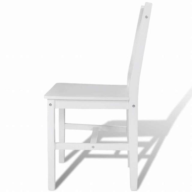 vidaXL ダイニングチェア 2点 マツ材 ホワイト家具 チェア キッチン・ダイニングルームチェア(代引不可)【送料無料】