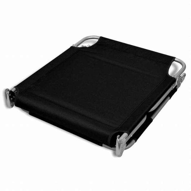 vidaXL 折りたたみ式サンラウンジャー ヘッドクッション付き 粉体塗装スチール製 ブラック家具 アウトドア家具 屋外椅子 サンラウンジャー(代引不可)【送料無料】_5