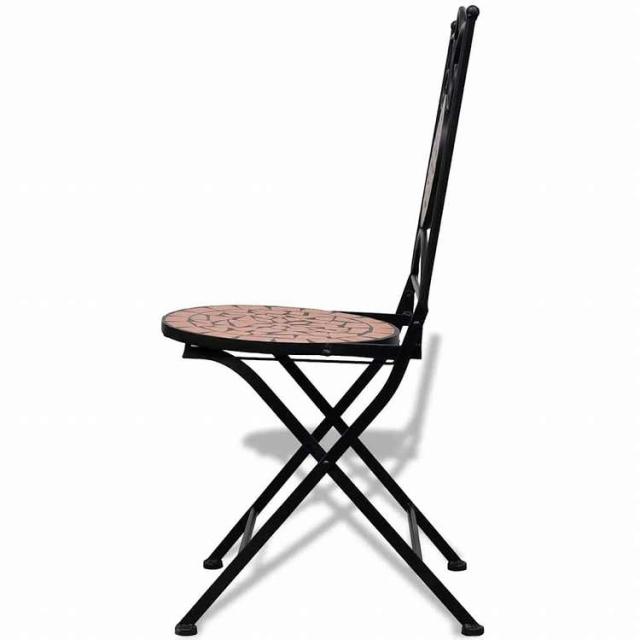 vidaXL 折り畳み式ビストロチェア 2点 セラミック テラコッタ家具 アウトドア家具 屋外椅子 アウトドアベンチチェア(代引不可)【送料無料】_2