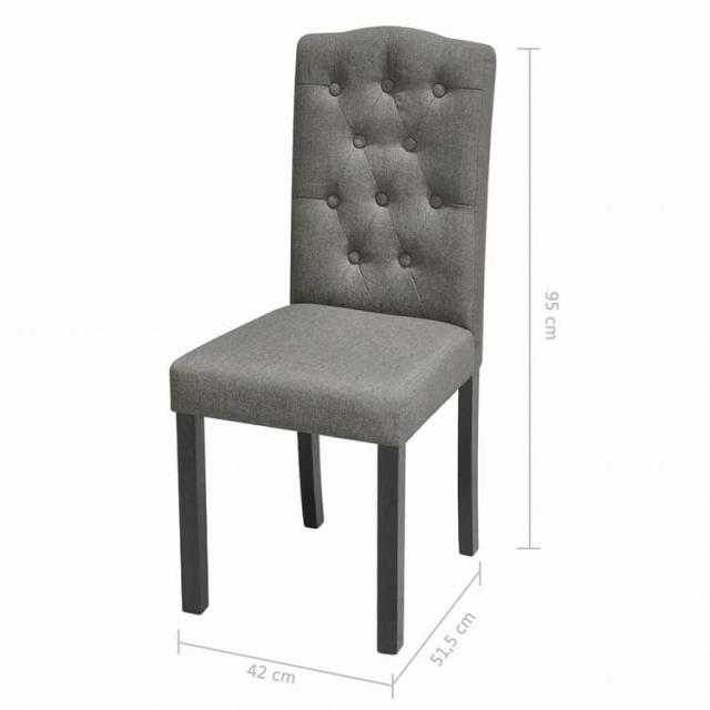 vidaXL ダイニングチェア 4点 グレー 布製家具 チェア キッチン・ダイニングルームチェア(代引不可)【送料無料】_6