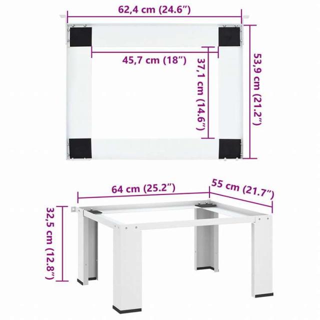vidaXL 洗濯機置き台 ホワイトホーム&ガーデン 家電用アクセサリ 洗濯関連用品 ウォッシャー・ドライヤーアクセサリ(代引不可)【送料無料】_6