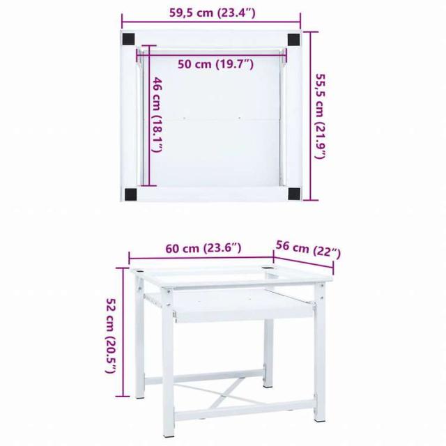 vidaXL 洗濯機置き台 引き出しボード棚付き ホワイトホーム&ガーデン 家電用アクセサリ 洗濯関連用品 ウォッシャー・ドライヤーアクセサリ(代引不可)【送料無料】 vidaXL 洗濯機置き台 引き出しボード棚付き ホワイトホーム&ガーデン