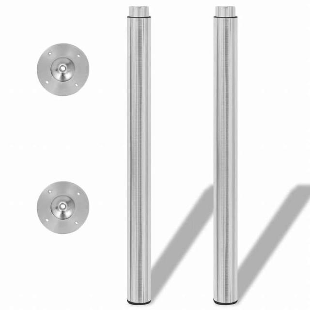 vidaXL 伸縮式テーブル脚 2点 つや消しニッケル 710?1100mm家具 テーブル用品 テーブル脚(代引不可)【送料無料】
