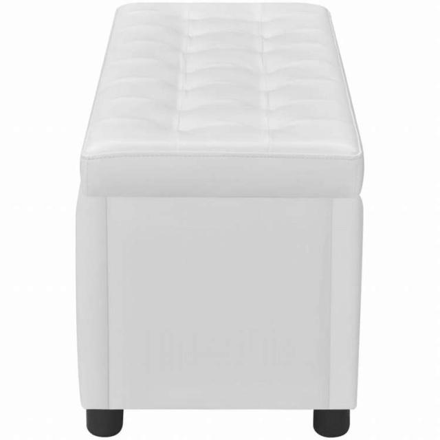 vidaXL 収納オットマン 人工皮革 ホワイト家具 ベンチ 倉庫・通路用ベンチ(代引不可)【送料無料】