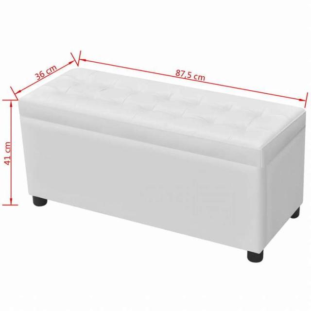 vidaXL 収納オットマン 人工皮革 ホワイト家具 ベンチ 倉庫・通路用ベンチ(代引不可)【送料無料】