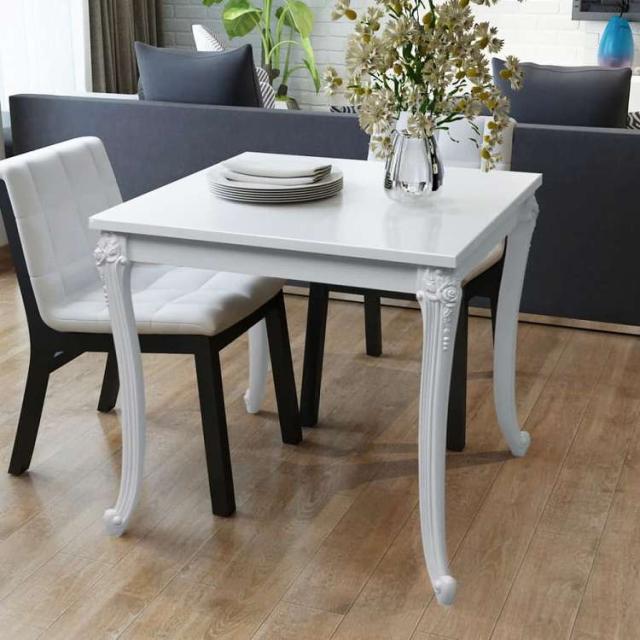 vidaXL ダイニングテーブル 80x80x76cm ハイグロスホワイト家具 テーブル キッチン・ダイニングルームテーブル(代引不可)【送料無料】