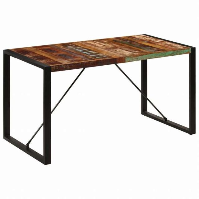 vidaXL 247421 vidaXL ダイニングテーブル 140x70x75cm 無垢再生木家具 テーブル キッチン・ダイニングルームテーブル(代引不可)【送料無料】