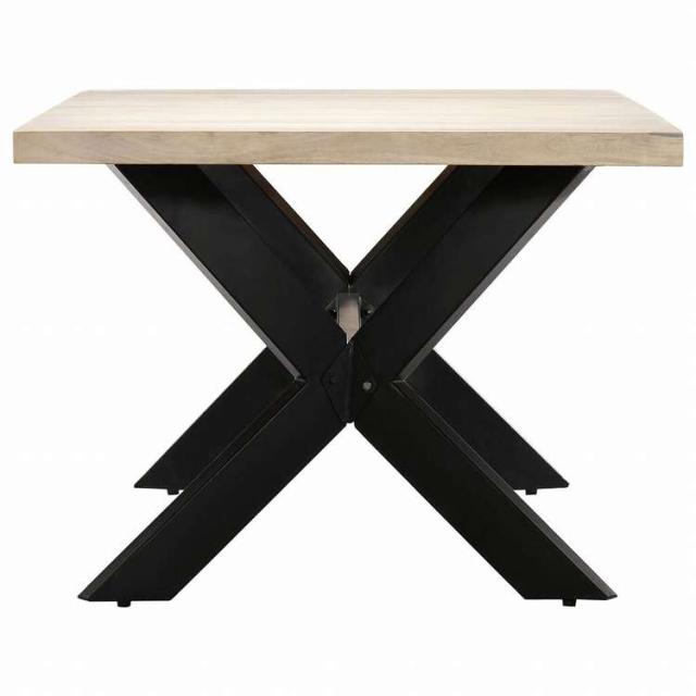 vidaXL ダイニングテーブル マンゴー無垢材 200x100x75cm ホワイト家具 テーブル キッチン・ダイニングルームテーブル(代引不可)【送料無料】_2