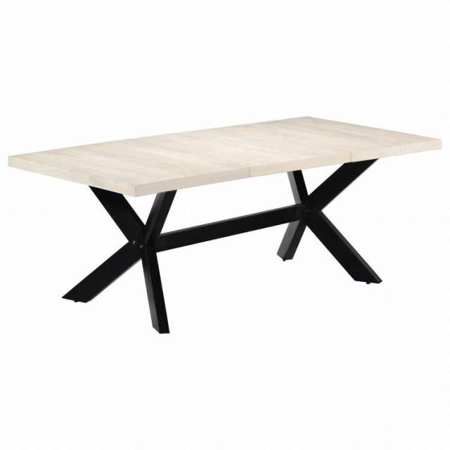 vidaXL ダイニングテーブル マンゴー無垢材 200x100x75cm ホワイト家具 テーブル キッチン・ダイニングルームテーブル(代引不可)【送料無料】_8
