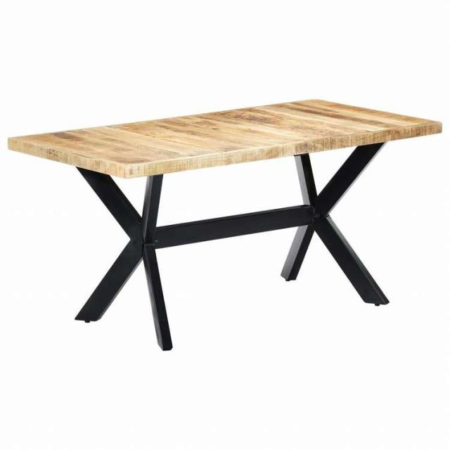 vidaXL ダイニングテーブル 160x80x75cm マンゴー無垢材 (粗目)家具 テーブル キッチン・ダイニングルームテーブル(代引不可)【送料無料】