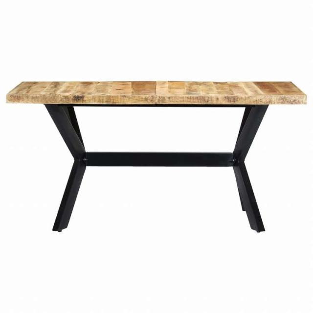 vidaXL ダイニングテーブル 160x80x75cm マンゴー無垢材 (粗目)家具 テーブル キッチン・ダイニングルームテーブル(代引不可)【送料無料】_1