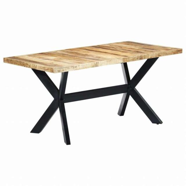 vidaXL ダイニングテーブル 160x80x75cm マンゴー無垢材 (粗目)家具 テーブル キッチン・ダイニングルームテーブル(代引不可)【送料無料】_7